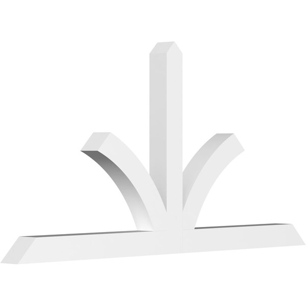 Ekena Millwork Richland Architectural Grade PVC Gable Bracket, 108"W x 54"H x 6"D x 6"F, 12/12 Pitch GBP108X54X0606RIC00 - main